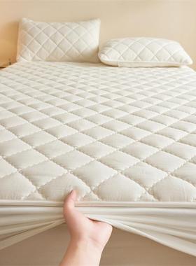 类纯A夹纤棉床笠单件加厚大棉豆维席梦思防尘床罩床垫保护罩97600