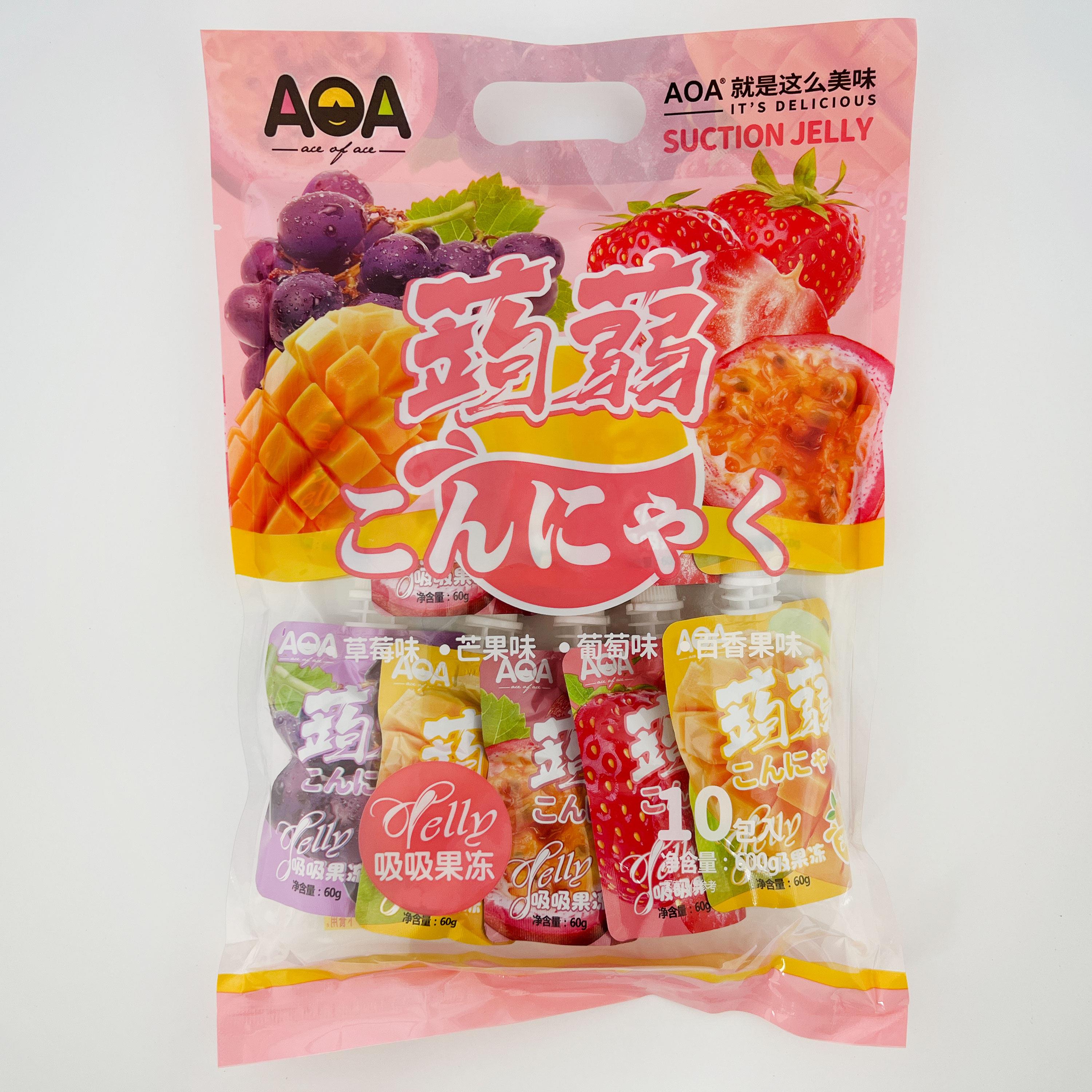 蒟蒻综合吸吸果冻草莓葡萄百香果芒果味60gx10小包混合口味夏饮料