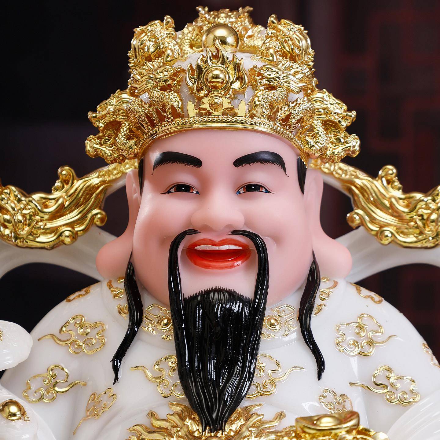 汉白玉神爷办供奉神像比摆干文财神家用公室招财店铺QXB开财业送