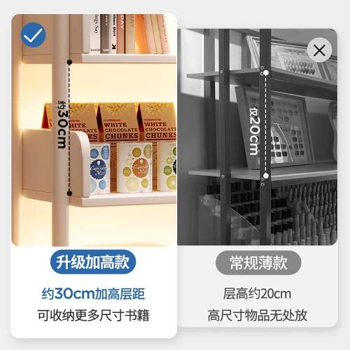 置物架落地多层收纳架子简易书架铁艺客厅储物架展示货架家用书柜