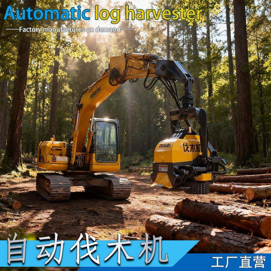 全自动切割木头伐木机林场大型抓木伐木锯液压砍树伐树机