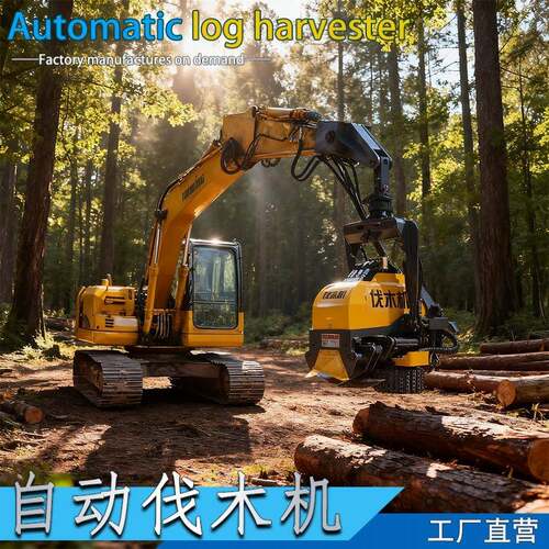 全自动切割木头伐木机林场大型抓木伐木锯液压砍树伐树机