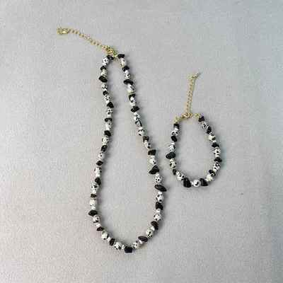 Qingdao Meilin Niche Design Necklace Spot Stone Irregular Bl