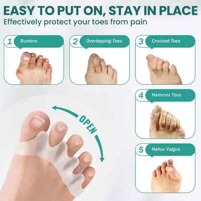 1Pair Silicone Finger Toe Protector for Bunion Corrector Mat