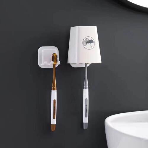 Wall-mounted toothbrush holder, no drilling required, portab