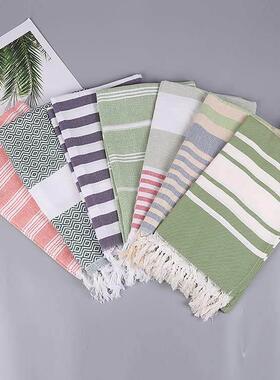 Turkish cotton fringed linen beach towel bath towel沙滩巾棉