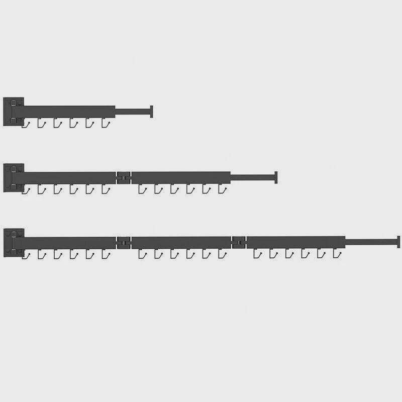 折叠晾衣架壁挂式隐形晾衣杆伸缩墙壁式阳台上下可折叠晾被子