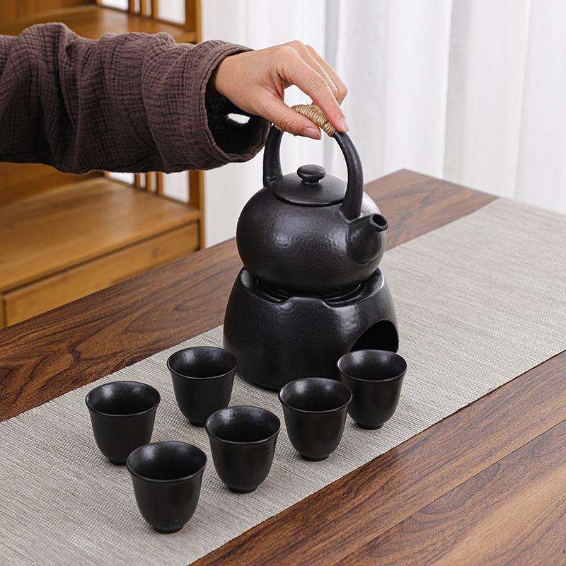 矮炉炭烧煮茶烧水壶酒精炉餐厅酒店家用陶瓷底座中式加热保温包邮