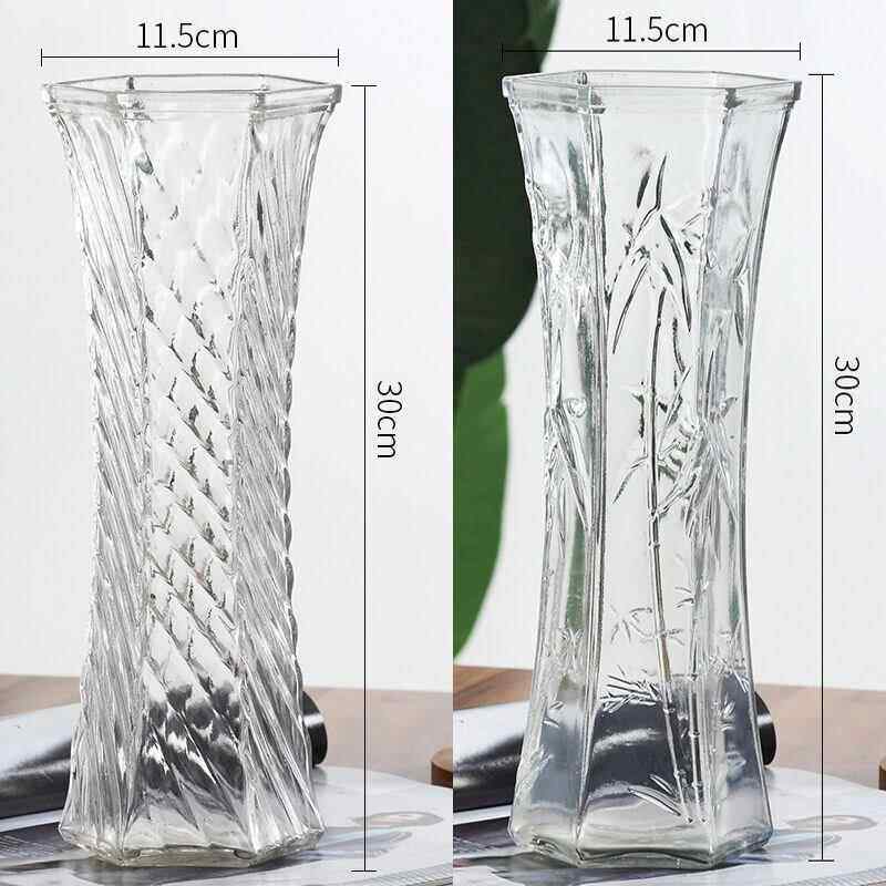 高档特大号玻璃花瓶家用创意透明养富贵竹水百花合花瓶客插厅花干