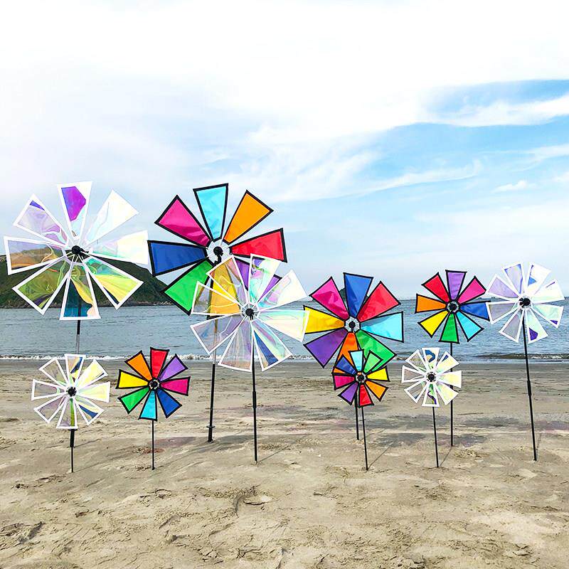 海蓝炫彩八彩八叶风车楼盘别墅乐园装饰幼儿园儿童运动会舞蹈道具