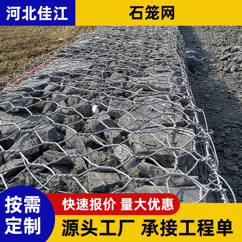镀锌格宾石笼网河道防汛固滨笼水丝网/金属网