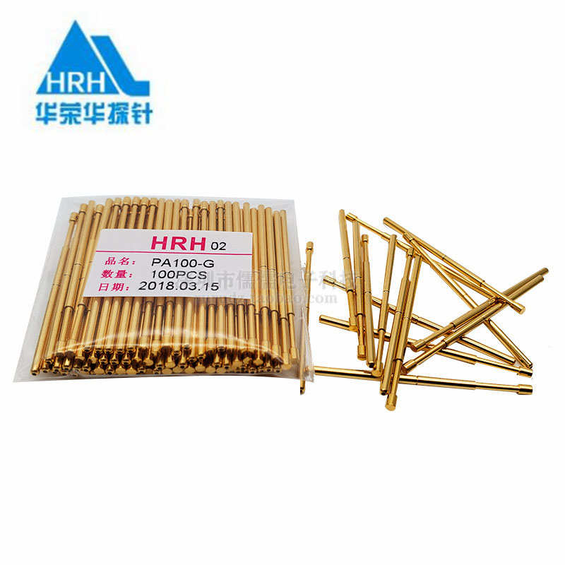 华荣华探针PA100镀金pcb测试针P100-A2/B1尖九爪头可伸缩弹簧顶针