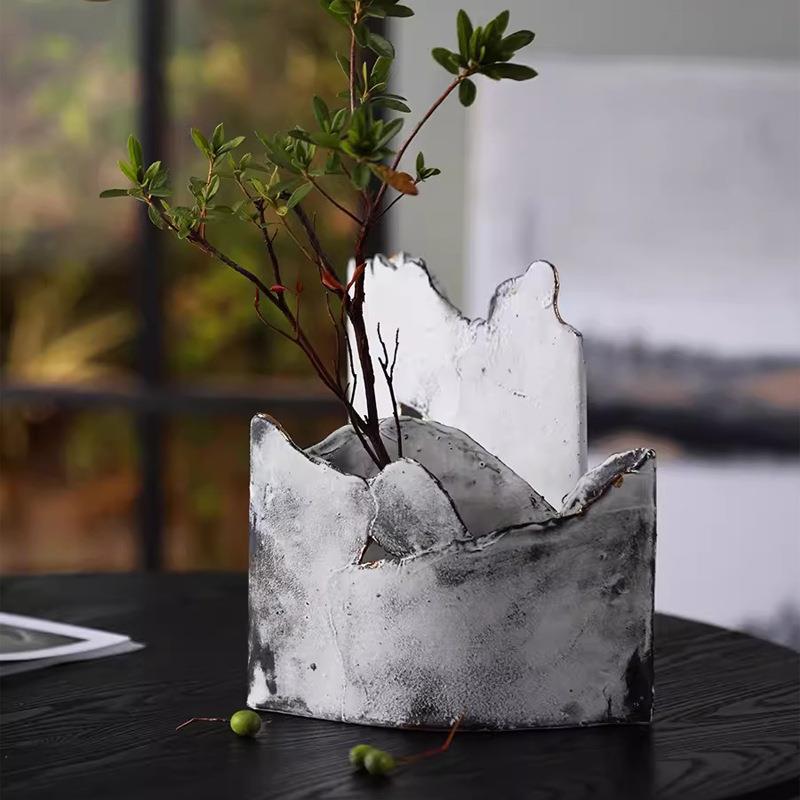 不规则花瓶陶瓷花瓶家居装饰干花水养鲜花餐桌客厅插花摆件花器