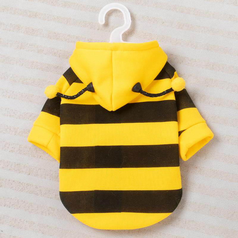 狗狗衣服秋冬加绒加厚可牵引蜜蜂卫衣猫咪衣服小型犬宠物服装