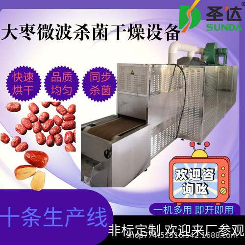 花生核桃脱水烘烤机 瓜子熟化机 PLC智能控制 大枣微波杀菌设备