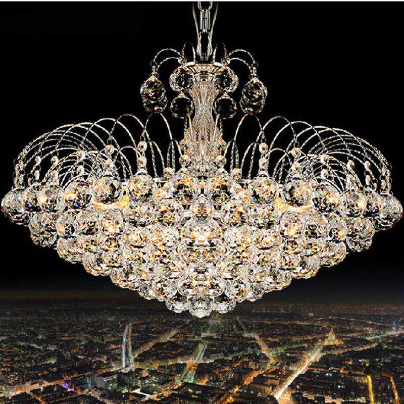 欧式水晶吊灯奢华客厅灯圆形水晶灯LED简欧饭厅灯饰大气卧室灯具