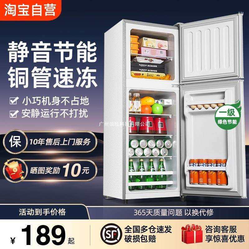 电租房能效节能小冰箱家用小型双开门电冰箱省宿舍用迷你直冷