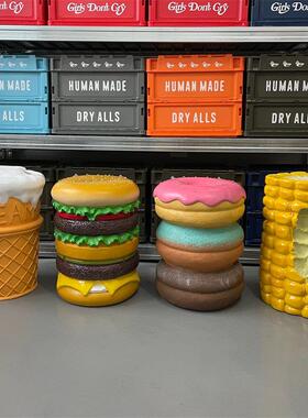 包邮汉堡凳潮流家居美元凳子椅子玉米棒摆件网红汉堡包矮凳装饰品