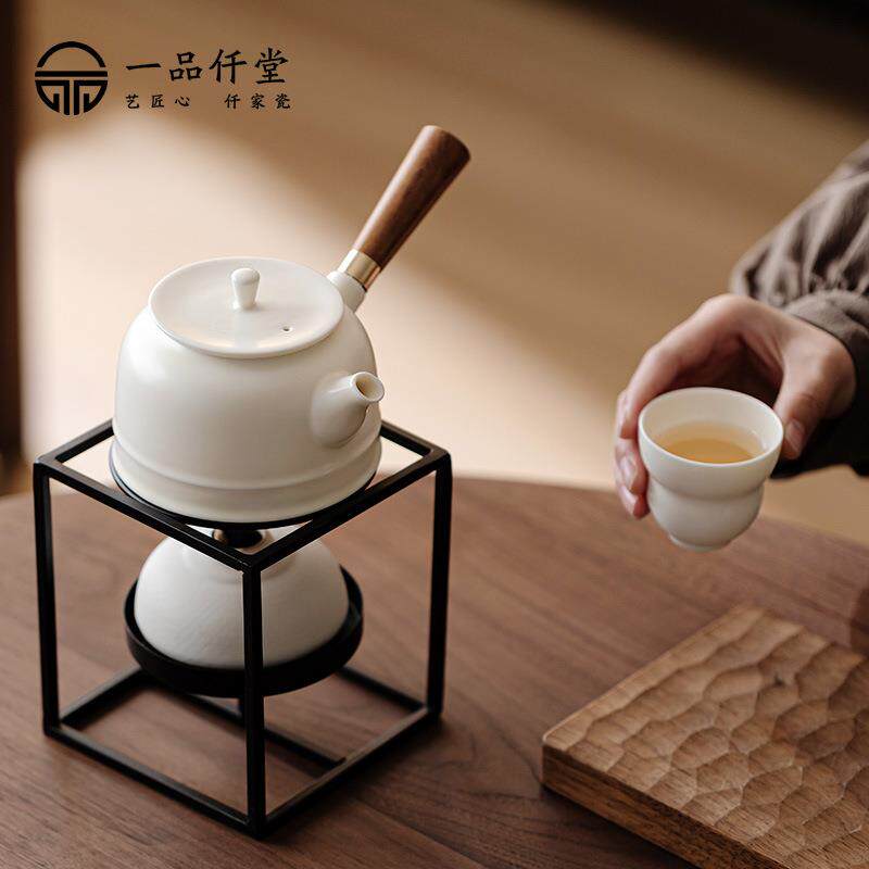陶瓷提梁茶壶套装明火酥油酒精温茶热茶壶围炉煮茶小型泡茶壶家用