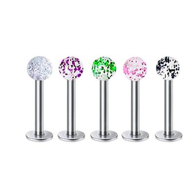 12PC Crystal Labret Piercing Set 16G Heart Tragus Piercing E
