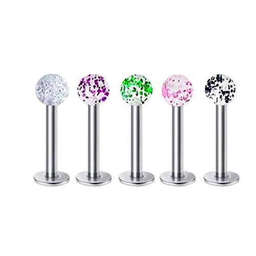 12PC Crystal Labret Piercing Set 16G Heart Tragus Piercing E