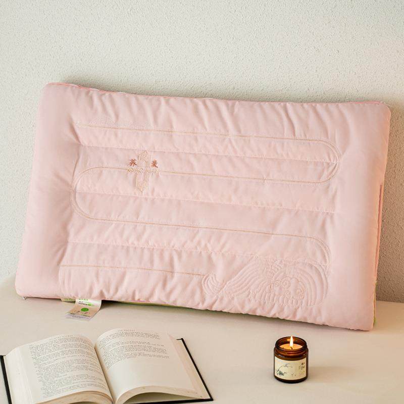 荞麦c壳一枕芯羽丝棉合48x74m拉链二大人低枕单人枕头不TYD塌陷