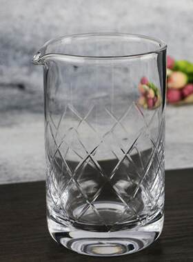 现货刻花水晶玻璃搅拌杯700毫升人工吹制25oz鸡尾酒调酒器