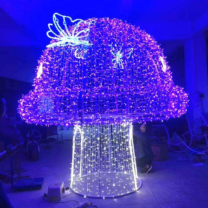 LED磨菇海豚造型灯户外工程亮化滴塑动物景观小品灯