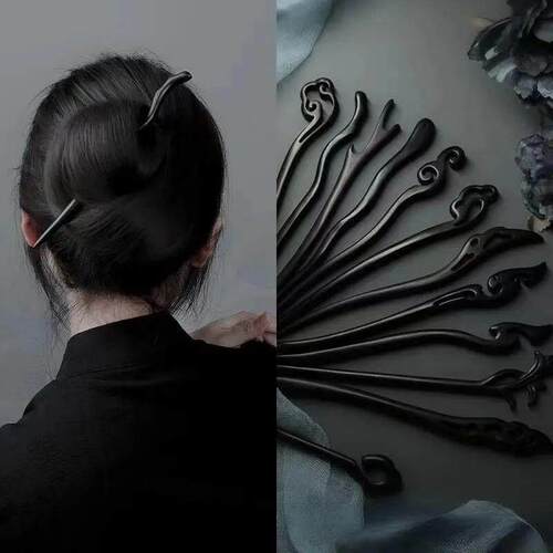 AISHG Retro Hair Clips Pins Women Wood Hair Sticks Natural