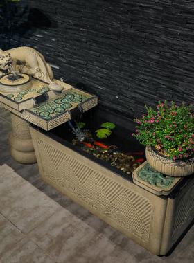 中式流水摆件鱼池室内招财装饰造景花园布置户外庭院循环水系景观