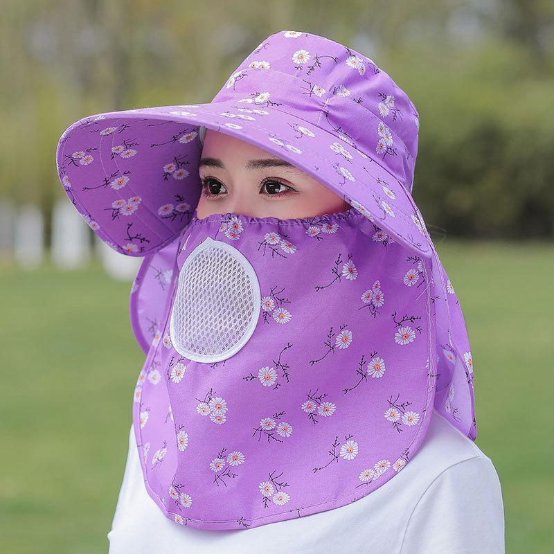 遮阳帽大檐帽小樱桃防晒遮脸帽子