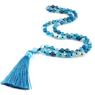 Rudraksha Original Japamala Necklace Knotted 8mm Beaded
