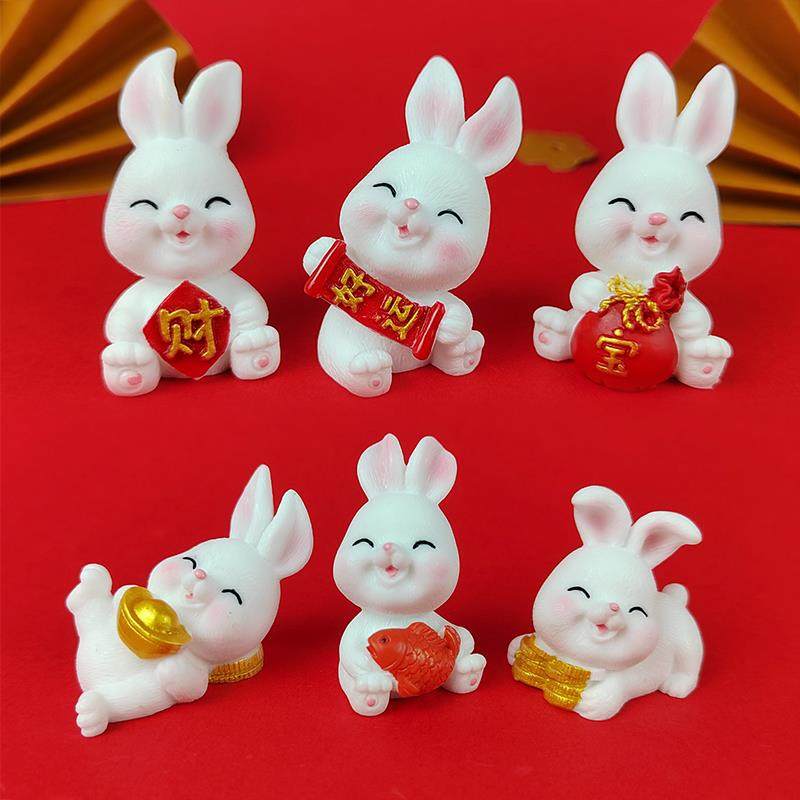 2023年兔年吉祥物萌小兔子diy配件车载装饰品 桌面小摆件过年礼物,家居饰品,装饰摆件,淘宝优惠券,粉丝福利购,淘宝优惠卷