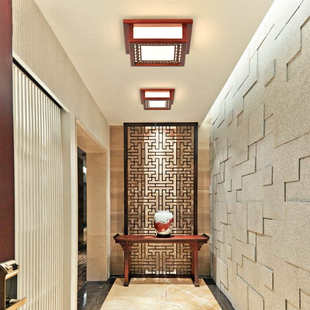 艺过道阳台吸顶灯国风走廊衣帽玄关中式 卧室间led新木中灯饰灯具