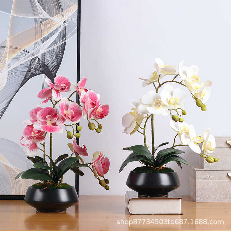 新中式轻奢仿真花蝴蝶兰样板房别墅会所酒店大堂前台兰花花艺摆件,鲜花速递/花卉仿真/绿植园艺,仿真绿植,淘宝优惠券,粉丝福利购,淘宝优惠卷