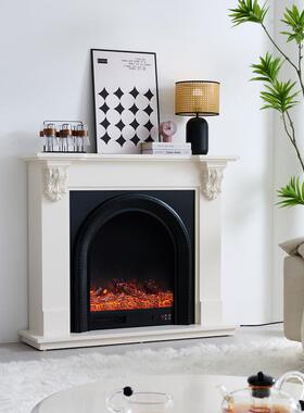 1/1.2m法式白色壁炉装饰柜 美式壁炉架家用仿真火焰可取暖玄关柜