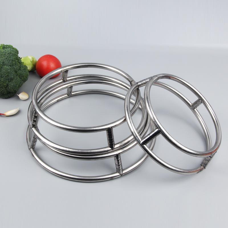 圆形不锈钢锅架锅圈加粗锅垫双层隔热防烫架置物架炒锅架收纳架