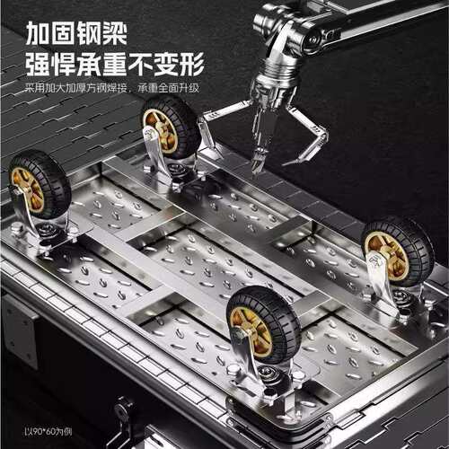 钢板车加厚四轮手推车折叠小推车拉货重型物流拖车快递搬运平板车
