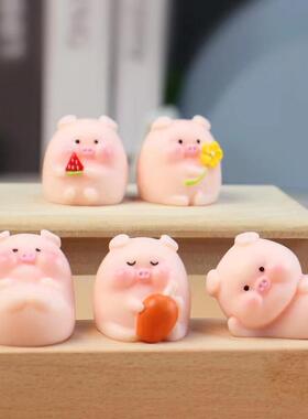 创意摆件小猪微景观摆件卡通可爱猪猪树脂工艺品小摆件