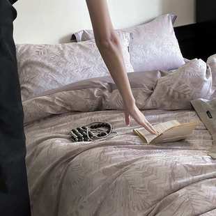 丝棉被套滑件套床上用品4四提花床单轻长绒棉丝100s奢裸睡贡缎天