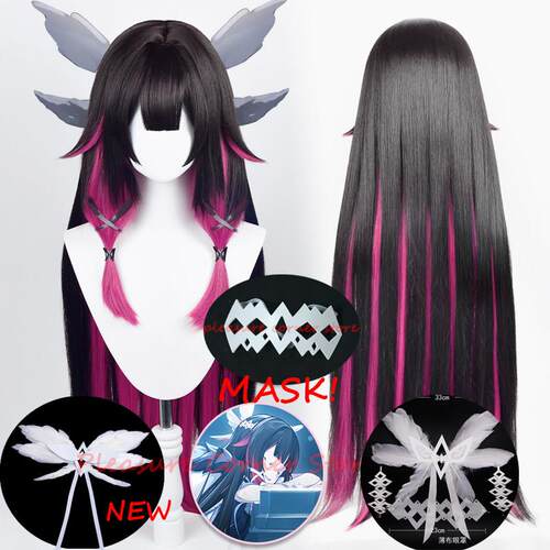 原神Columbina角色扮演假发 Simulated Scalp Cosplay头套头饰组