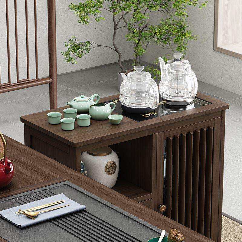沙家用茶柜发边几边柜烧水壶一体小茶台移动小茶桌简约茶几桌子
