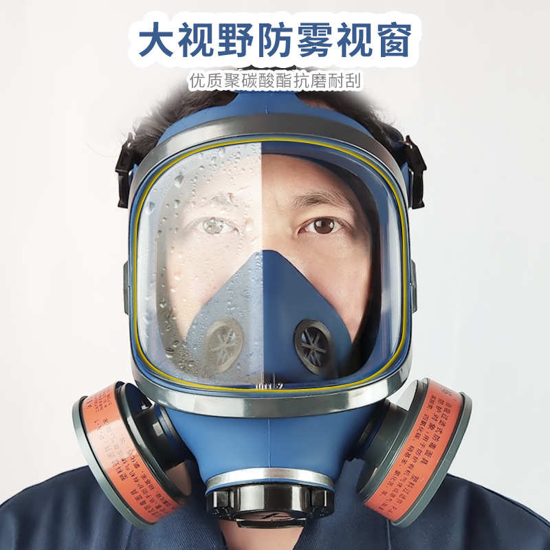 毒气雾业硅胶高过滤玛防尘工专防毒面具1011面罩防工业化全头戴式