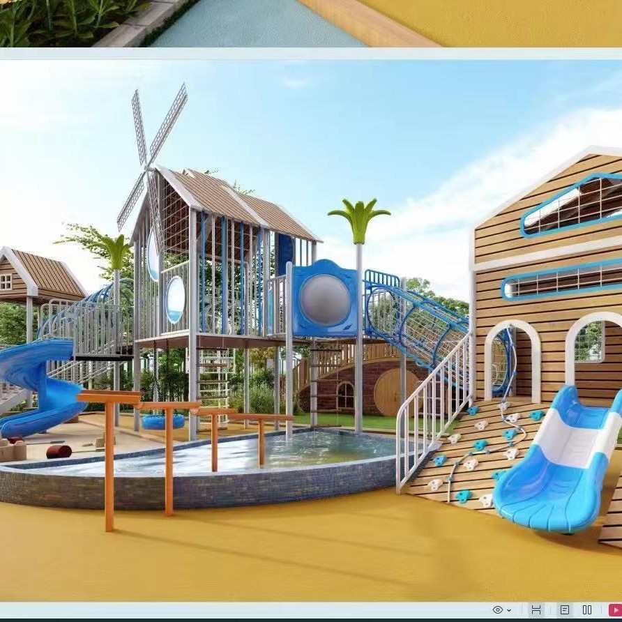 定制户外儿童不锈钢滑梯无动力幼儿园室外攀爬网体能拓展钻网秋千