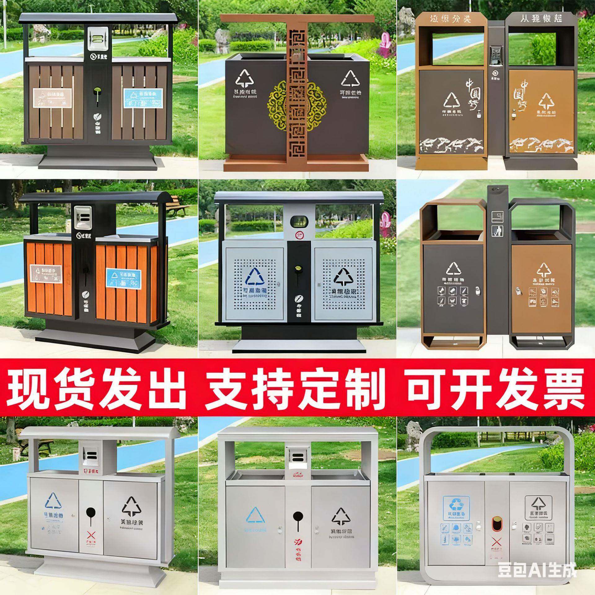 户外垃圾桶不锈钢大号环卫果皮箱室外小区景区公园分类垃圾箱