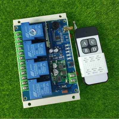 滑盖型4键无线遥控12V24v36v48V110v220V380V大功率30A四路控制器