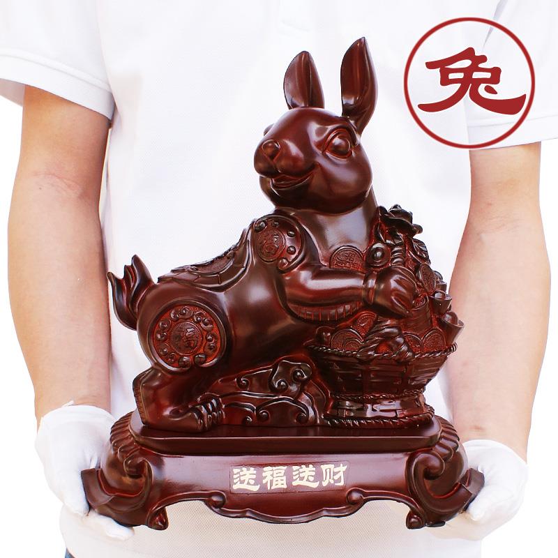 兔子摆件兔年吉祥物摆设大号生肖兔小兔子工艺品金兔桌面兔装饰品