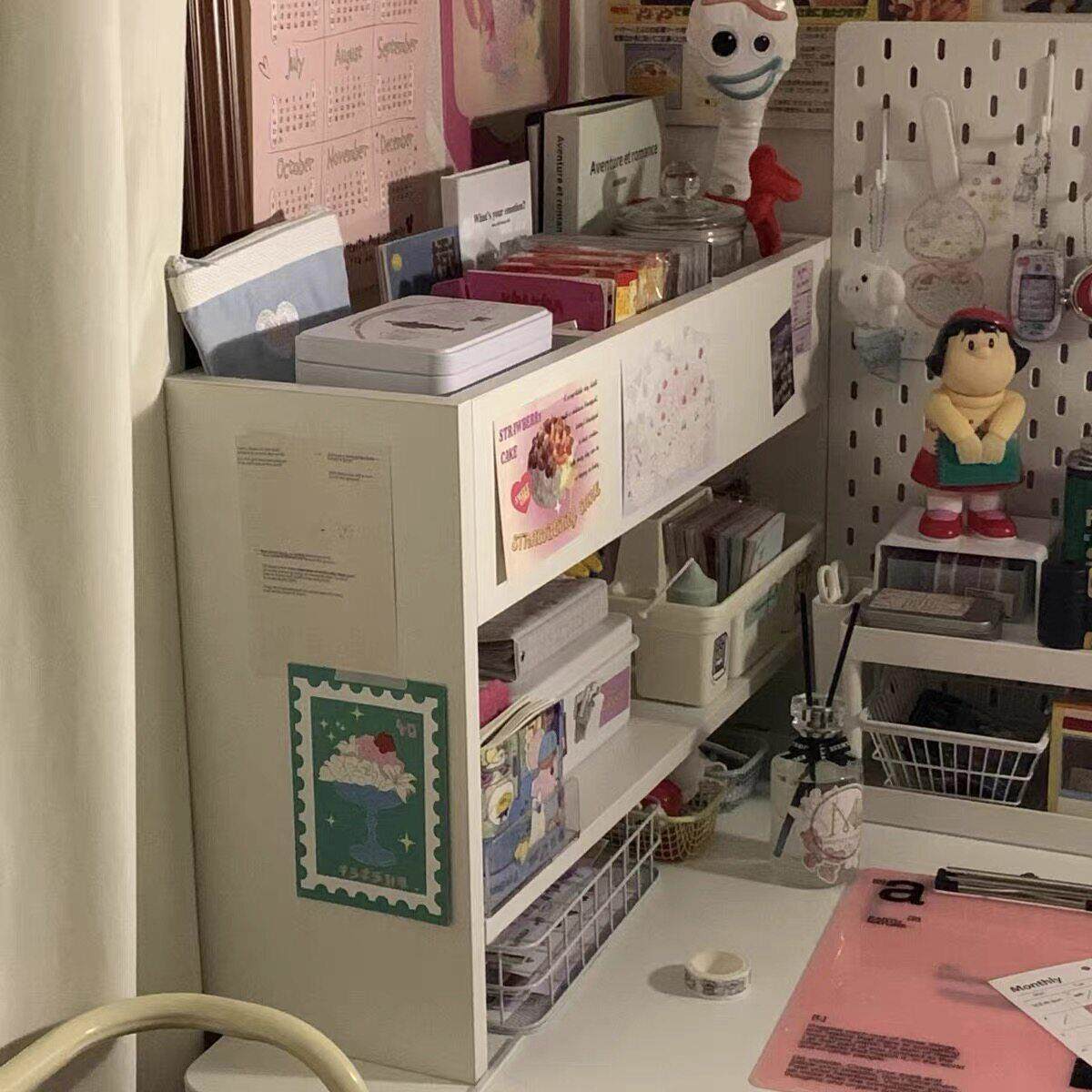 桌面置物架学生宿舍多功能小型书柜家用文具盒办公室桌整理收纳层