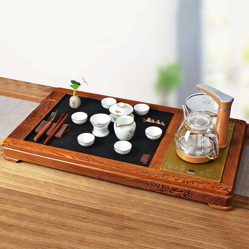 简约全自动上水带电磁炉茶盘家用客厅茶具套装配件会客鸡翅木茶盘