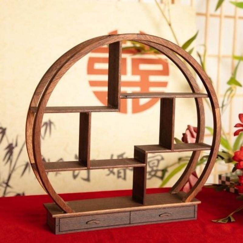 订婚梅花桌上台中式传型博古架小纺织机械配件